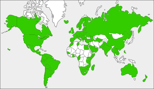 Mao of Cell Phone Coverage Through Sprint Around the World